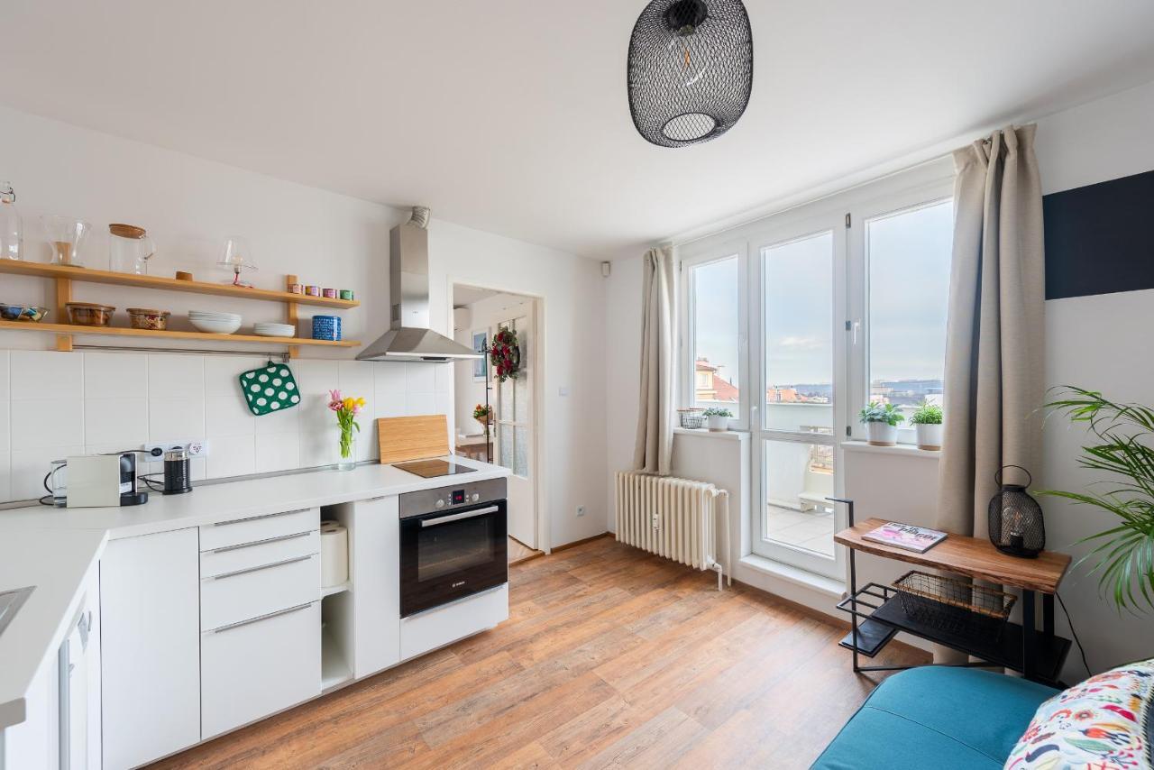 Bright Charming Apt With Terrace, Parking & Airco. Prag Exterior foto