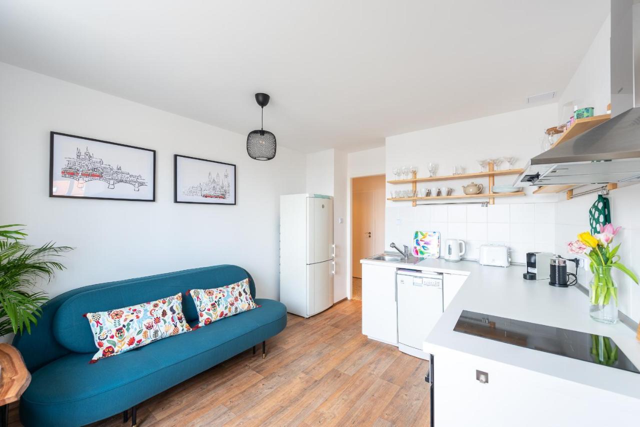 Bright Charming Apt With Terrace, Parking & Airco. Prag Exterior foto
