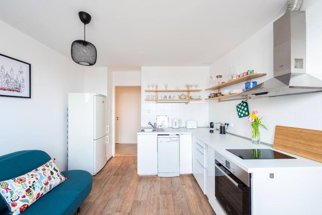 Bright Charming Apt With Terrace, Parking & Airco. Prag Exterior foto